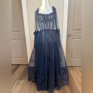 Dolls Kill dance with death navy Maxi Dress